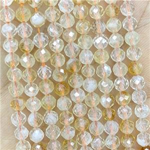Natural Yellow Citrine Beads Faceted Round, approx 4mm