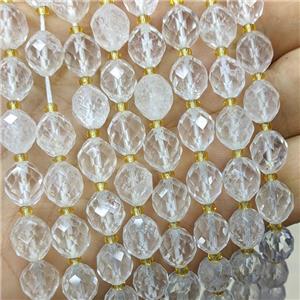 Natural Clear Crystal Quartz Beads Faceted Rice, approx 8-10mm