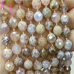 Natural Sakura Agate Beads Faceted Rice B-Grade, approx 8-10mm