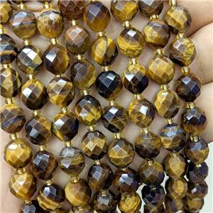 Natural Tiger Eye Stone Beads Faceted Rice, approx 8-10mm