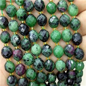 Natural Zoisite Beads Green Faceted Rice, approx 8-10mm