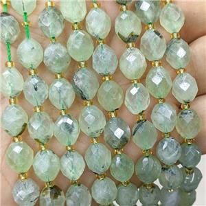Natural Green Prehnite Beads Faceted Rice, approx 8-10mm