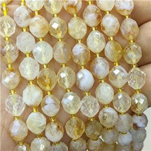 Natural Citrine Rice Beads Faceted Yellow, approx 8-10mm