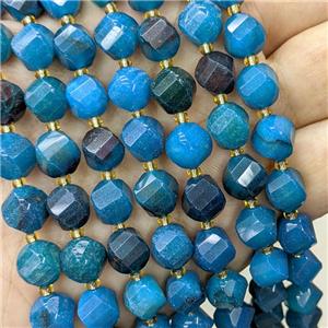Jade Twist Beads Blue Dye, approx 9-10mm