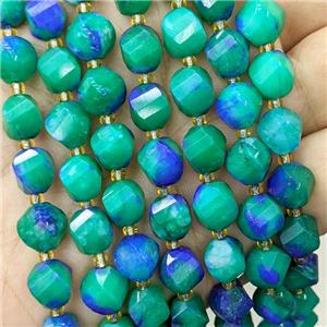 Green Jade Twist Beads Dye, approx 9-10mm