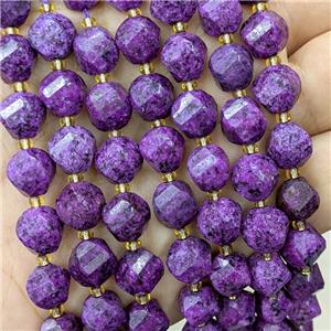 Marble Twist Beads Purple Dye, approx 9-10mm