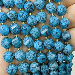 Marble Twist Beads Teal Dye, approx 9-10mm