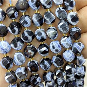 Blue Fire Agate Twist Beads Dye, approx 9-10mm