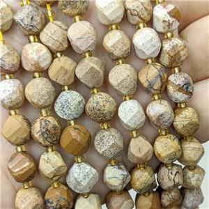Natural Picture Jasper Twist Beads, approx 9-10mm