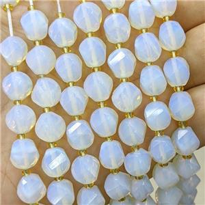 White Opalite Twist Beads, approx 9-10mm