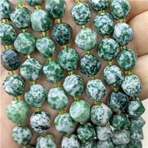 Green Dalmatian Jasper Twist Beads, approx 9-10mm