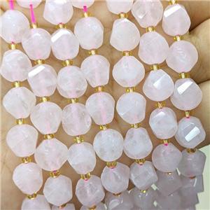 Natural Pink Rose Quartz Twist Beads, approx 9-10mm