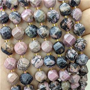 Natural Chinese Rhodonite Twist Beads Pink, approx 9-10mm