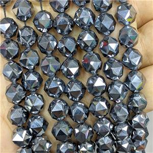 Natural Terahertz Stone Beads Cut Round, approx 12mm