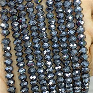Natural Terahertz Stone Beads Faceted Rondelle, approx 5x8mm