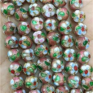Round Cloisonne Beads Flower, approx 6mm, 65pcs per st