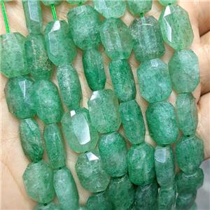Natural Green Strawberry Quartz Beads Faceted Rectangle, approx 9-13mm