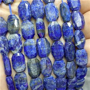 Natural Blue Lapis Lazuli Beads Faceted Rectangle, approx 9-13mm