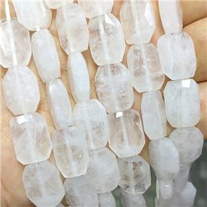 Natural Clear Crystal Quartz Beads Faceted Rectangle, approx 12-16mm