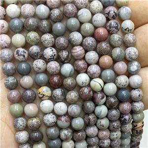 Natural Chinese Chohua Jasper Beads Smooth Round, approx 6mm