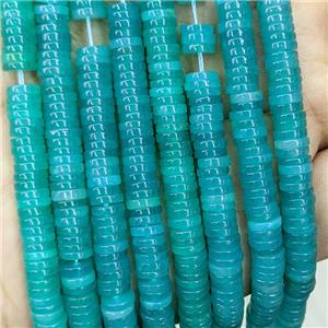 Teal Jade Heishi Beads Dye, approx 1x6mm