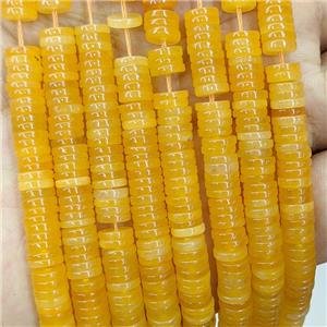 yellow Jade Heishi Beads Dye, approx 1x6mm