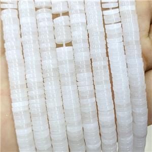 White Jade Heishi Space Beads Dye, approx 1x6mm