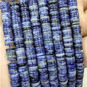 Natural Blue Sodalite Heishi Beads, approx 1x6mm
