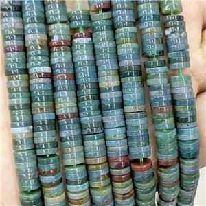 Natural Indian Agate Heishi Beads Multicolor, approx 1x6mm