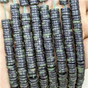 Natural Kambaba Jasper Heishi Beads Green, approx 1x6mm