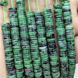 Natural Zoisite Heishi Beads Green, approx 1x6mm