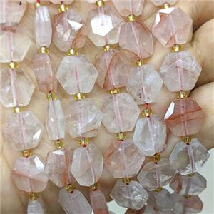 Natural Red Hematoid Quartz Hexagon Beads, approx 12mm