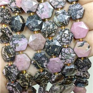 Natural Chinese Rhodonite Hexagon Beads, approx 12mm