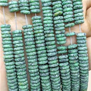 Green Marble Heishi Beads Dye Matte, approx 6mm