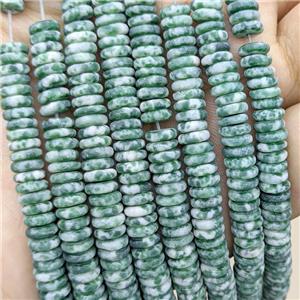 Green Dalmatian Jasper Heishi Beads Matte, approx 6mm