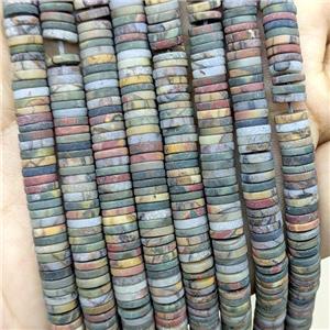Picasso Jasper Heishi Beads Matte Multicolor, approx 6mm
