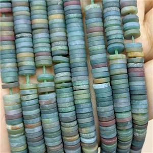 Indian Agate Heishi Beads Multicolor Matte, approx 6mm
