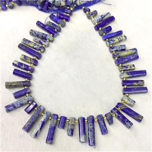 Natural Blue Lapis Lazuli Stick Beads Topdrilled, approx 7-30mm