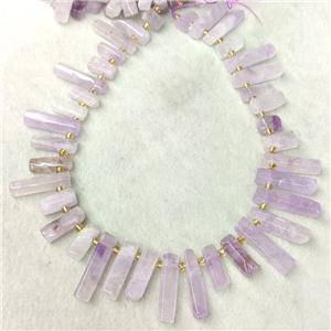 Natural Purple Chalcedony Stick Beads Topdrilled, approx 7-30mm