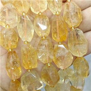 Natural Citrine Nugget Beads Yellow Freeform, approx 15-25mm