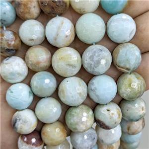 Natural Chinese Amazonite Beads Faceted Round, approx 20mm