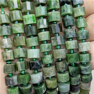 Natural Canaidan Chrysoprase Beads Green Tube Faceted, approx 8mm