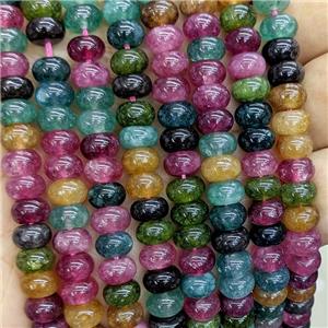 Jade Beads Multicolor Dye Smooth Rondelle, approx 8mm
