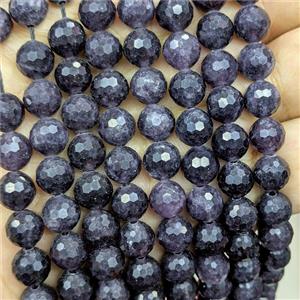 Darkpurple Jade Beads Dye faceted Round, approx 8mm