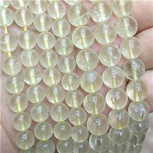 Natural Lemon Quartz Beads Smooth Round, approx 8mm