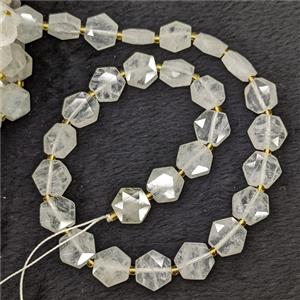 Natural Clear Crystal Quartz Hexagon Beads, approx 12-13mm