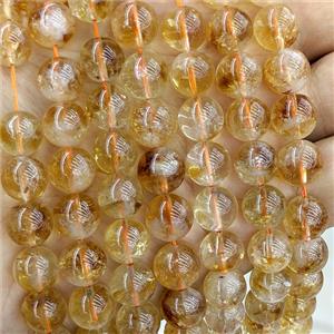 Naural Yellow Citrine Beads Smooth Round, approx 10mm
