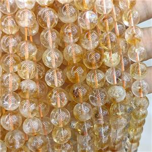 Naural Yellow Citrine Beads Smooth Round A-Grade, approx 10mm