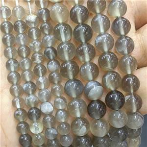 Natural Gray Moonstone Beads Smooth Round, approx 8mm