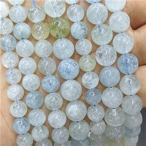 Natural Aquamarine Beads Blue Smooth Round, approx 10mm